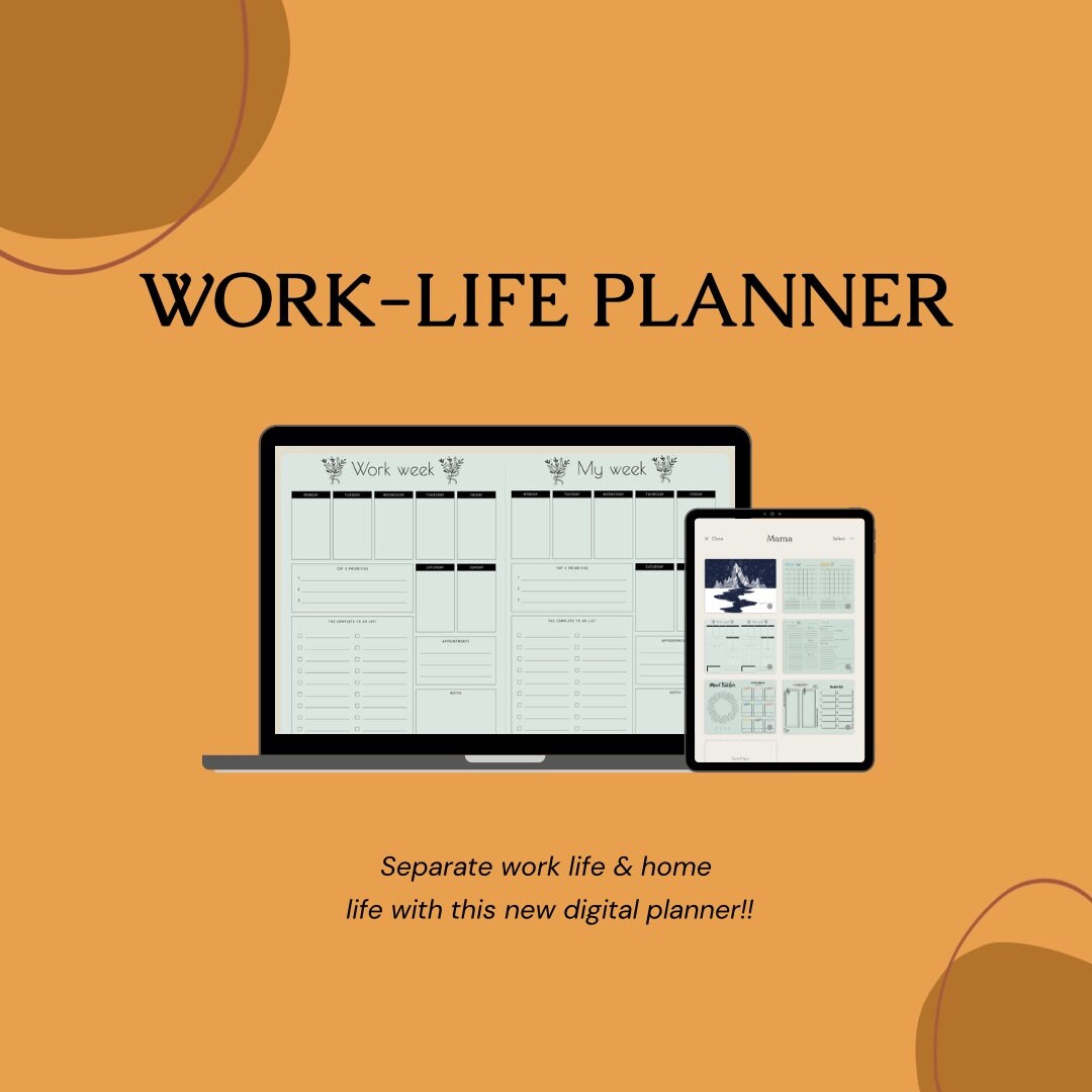 Worklife Balance Planner Etsy