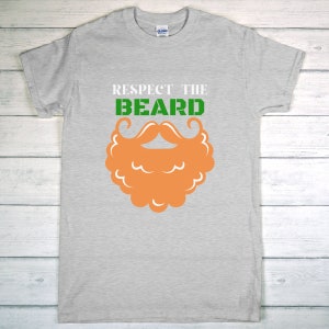 Respetar la camiseta de la barba, camisa del día de San Patricio, regalo del día de San Patricio, amantes de la barba, camiseta para hombre, regalo para papá, camiseta de barba, camiseta irlandesa