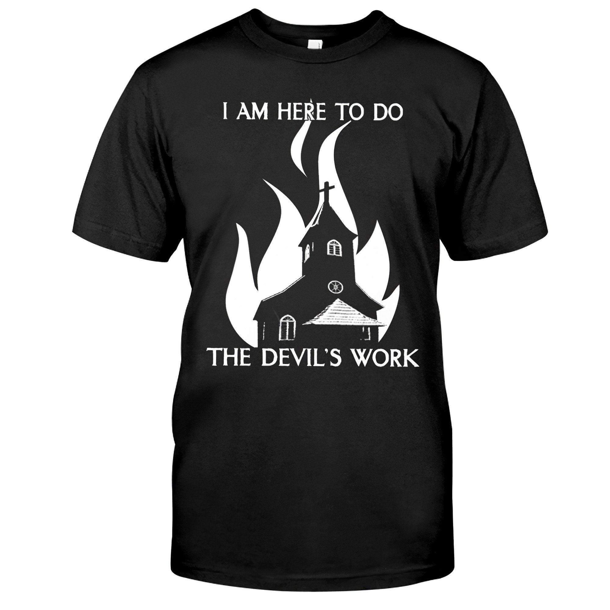 Satan ich bin hier um den Teufel Arbeit Shirt zu tun Etsy
