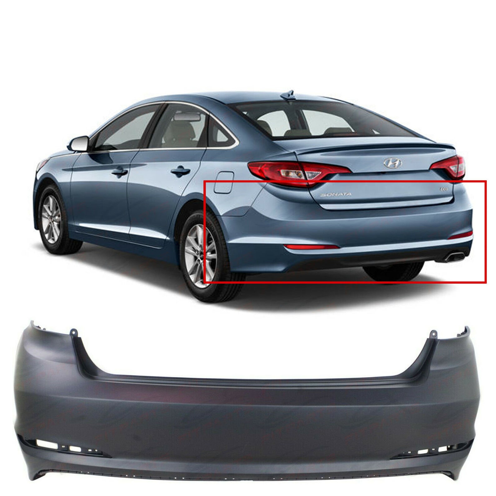 New Bumper Cover For 2015 2016 2017 Hyundai Sonata Rear Upper | Etsy