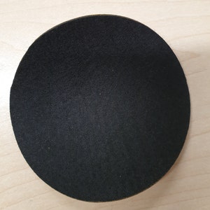 Coaster Felt nero con schiena appiccicosa