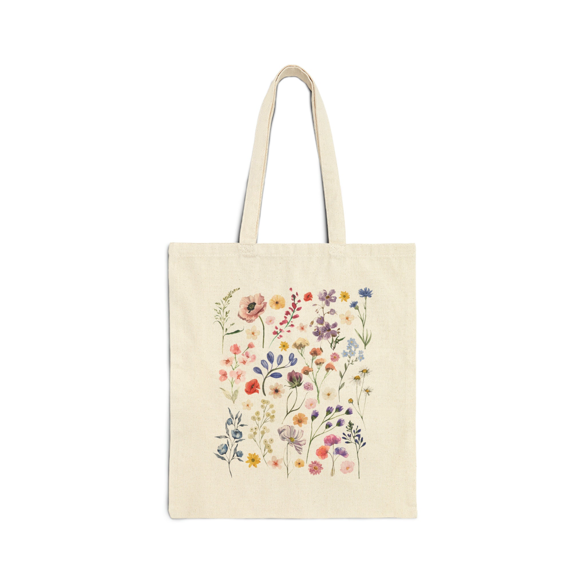 Floral Print Flowers Cotton Tote Bag