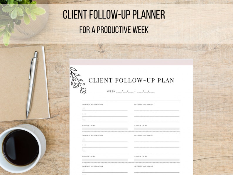 Client Follow up Sheet for Real Estate Agents Etsy