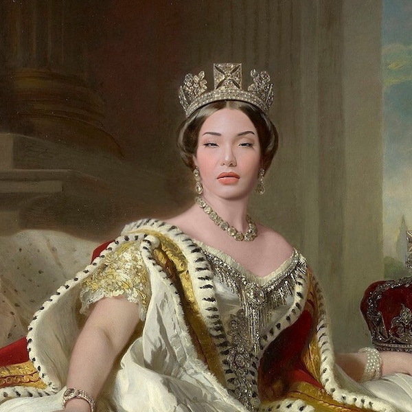 Portrait historique personnalisé | Royauté, reine Victoria, princesse, roi, prince, Bridgerton, histoire, peinture | Fichier numérique
