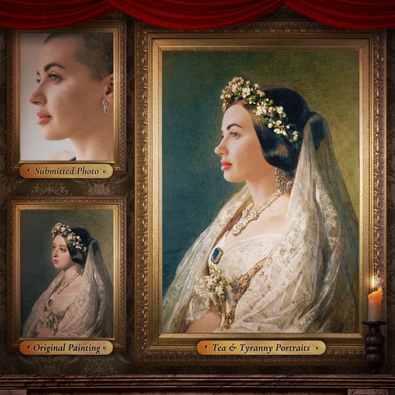 Royal Couples Wedding Engagement Queen History Custom Personalized Historical Portrait Bridgerton Princess Painting King Prince