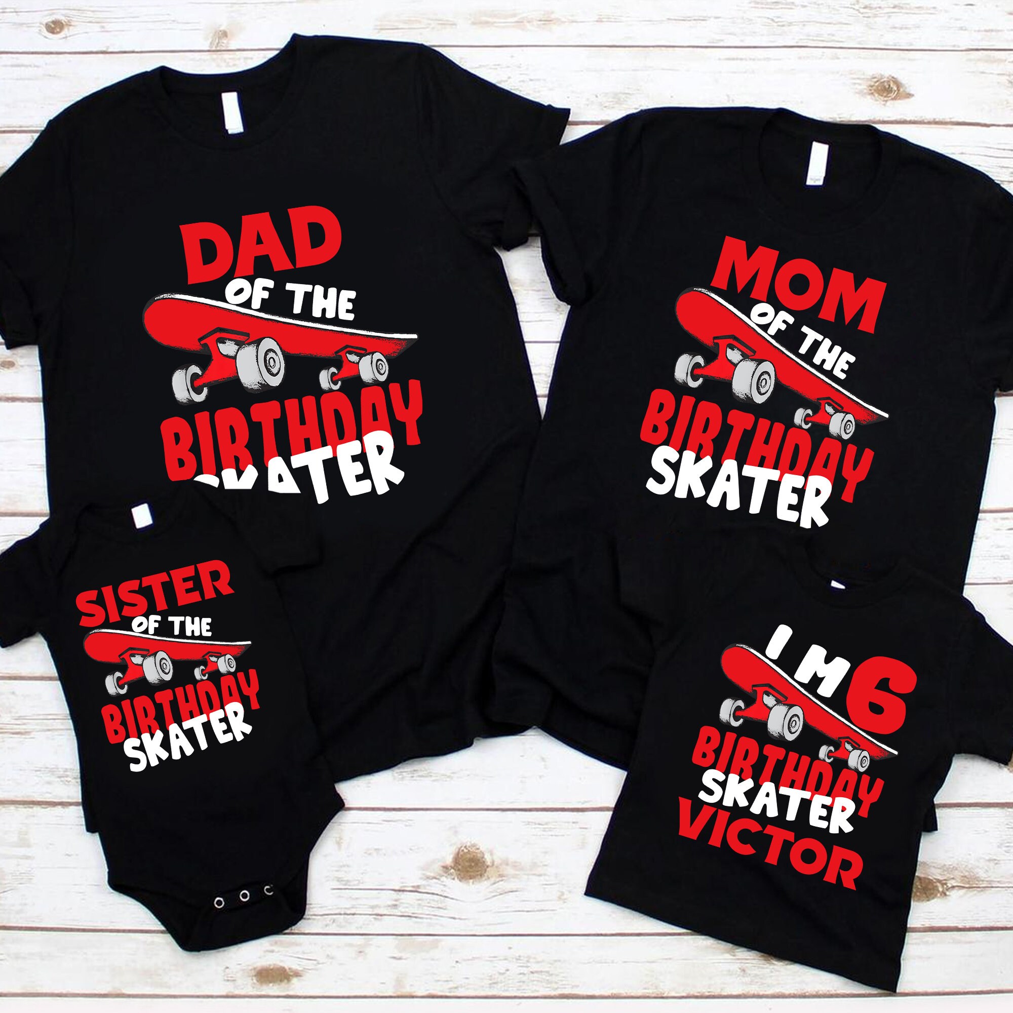 Skateboard Birthday Skater Boy ShirtFamily Matching Etsy