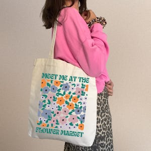 Jutebeutel Blumen Boho Flowers Tote Bag Love Tragetasche Nachhaltig Jutetasche Extra schwer Tasche Flower Market Blumen Geschenk Frau Liebe