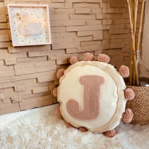 Punch Needle Pillow with Letters - Personalized Pillow - Baby Gift - Boho Decor - Nursery - Handmade