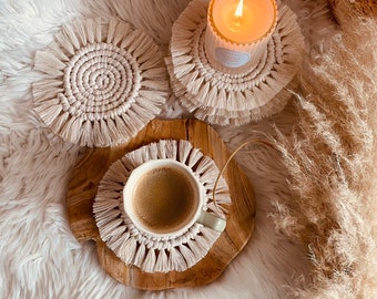 Macramé coaster / boho style / for dining table. Decoration / boho aesthetics /homestyle /