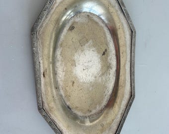 Juego de tres platos de plata vintage para servir o decorar.