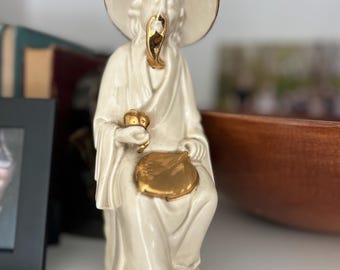 Figura de cerámica esmaltada asiática