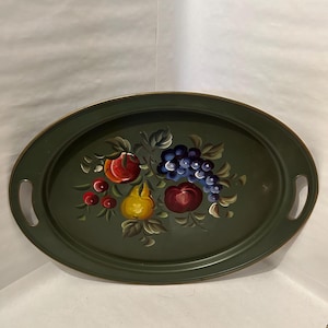 French toleware painted tray vintage item