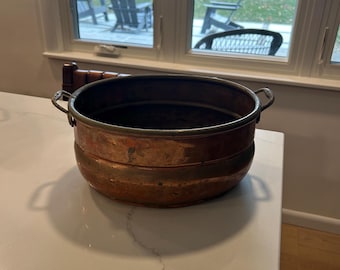 Maceta o cuenco vintage de cobre y latón