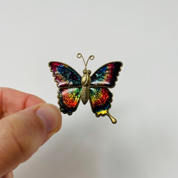 Vintage Pin, Colorful Butterfly, Costume Jewelry, Bri… Gem