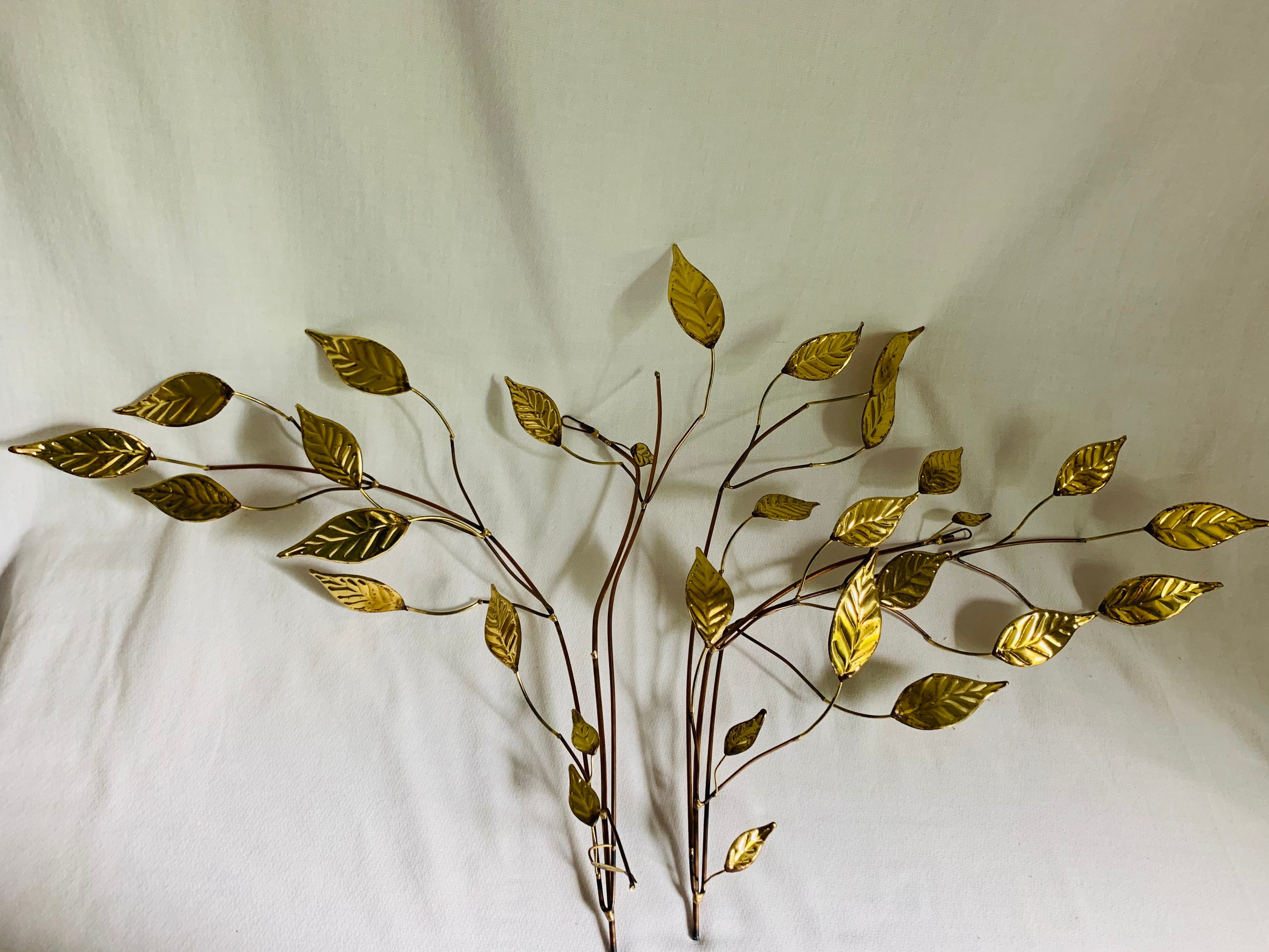 Brass leaves set pair of 2 Etsy