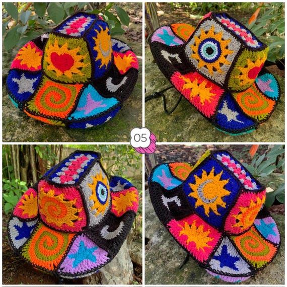 Flower Power Crochet Cowboy / Cowgirl Festival Hat - Made by  display picture 3