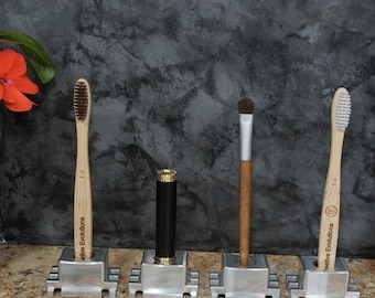 Aluminum Luxury Toothbrush Holder – Rust‑Proof Minimalist Stand, Set of 2
