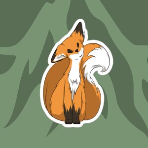 Curious Fox Bubble-free stickers Cute Fox Stickers Art Decoration Sticker Fox Sticker Gift Hand-drawn