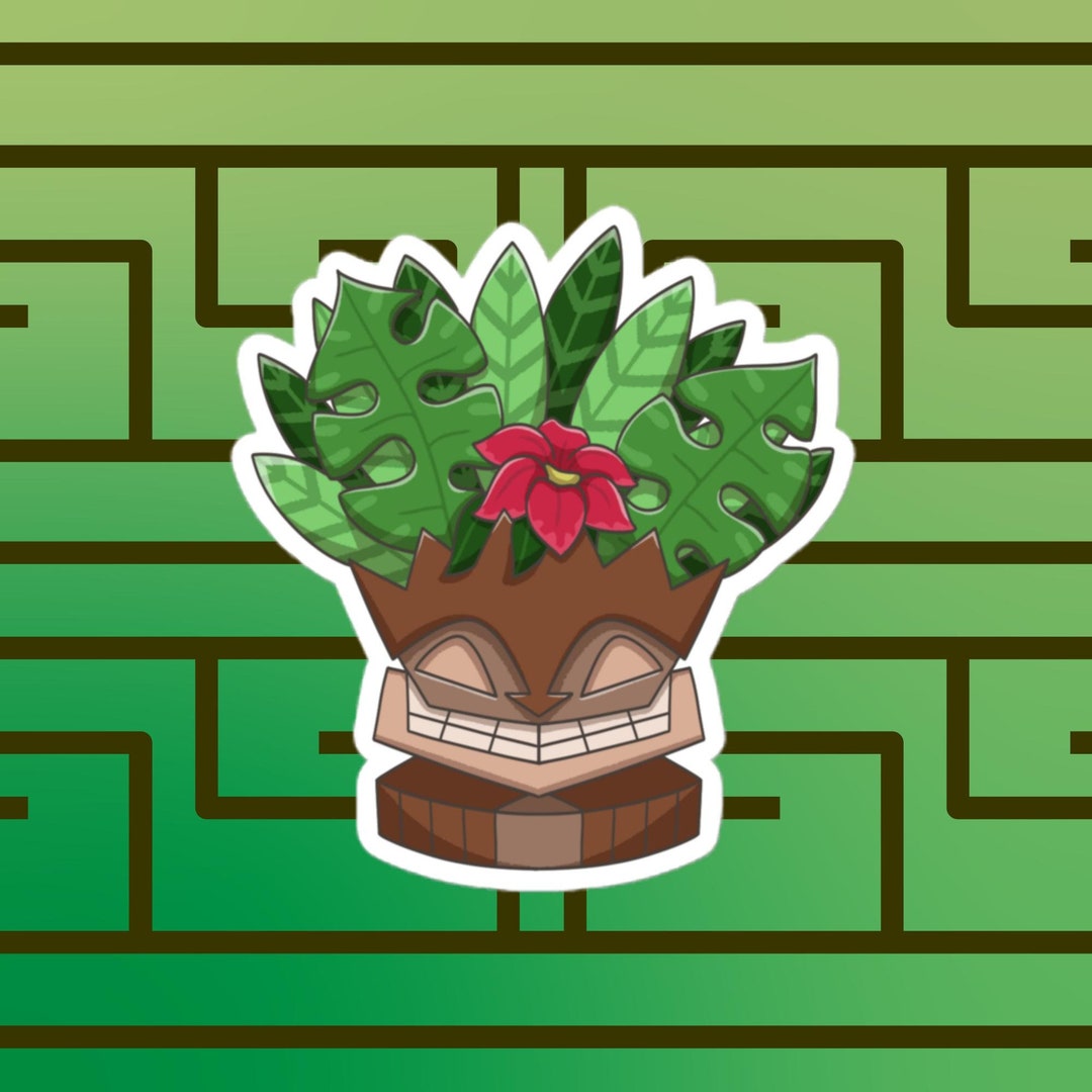 Plant Tiki Sticker - Polynesian Stickers, Car Decals, Tropical Design ...