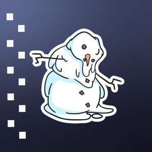 Melting Snowman Bubble-free stickers Hand-Drawn Digitally Snowman Sticker