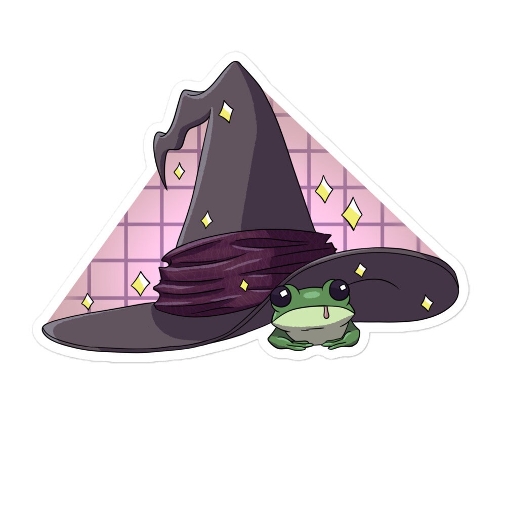 Frog Wizard Sticker - Fantasy Car Decals, Laptop Decor, Magic Witch ...