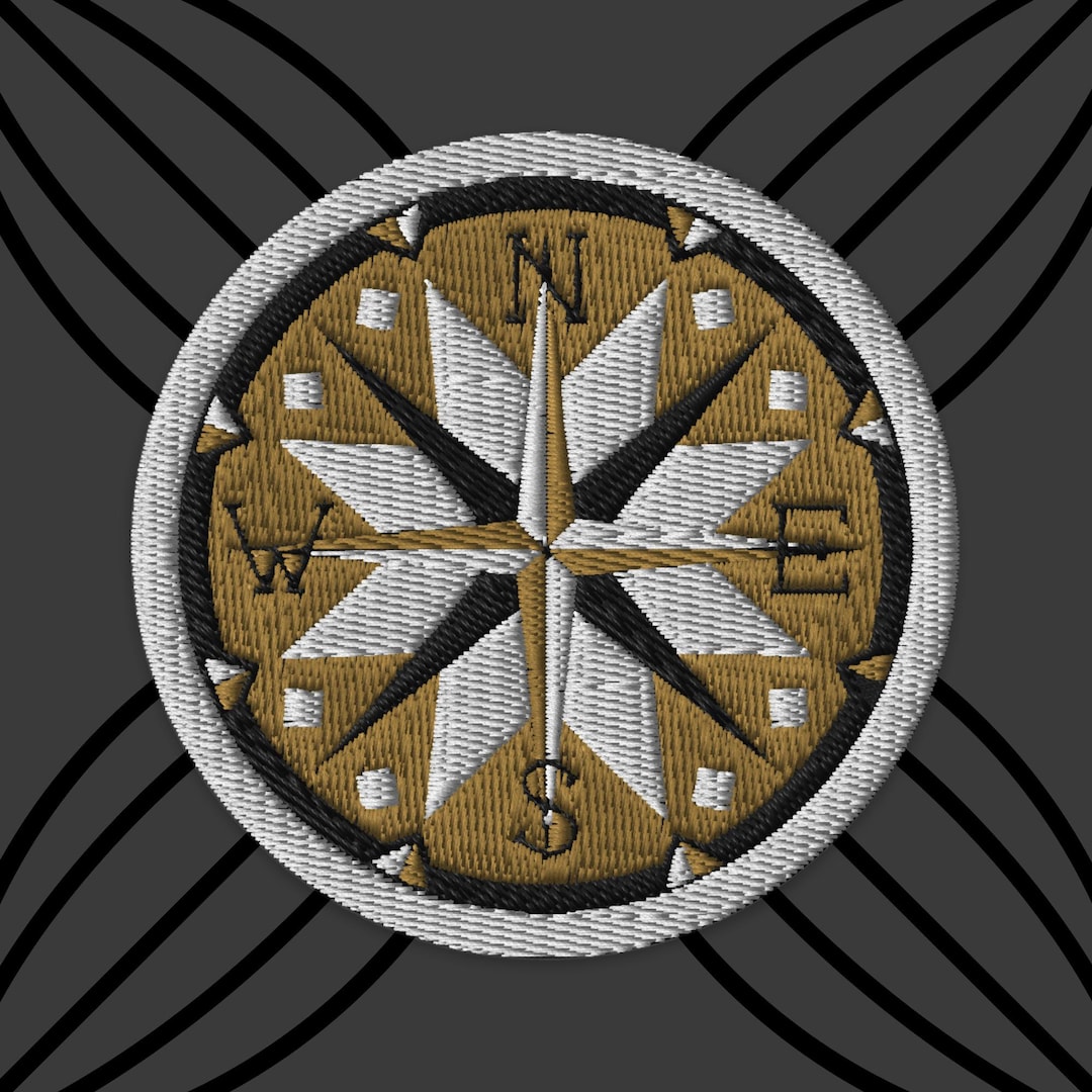 Compass Rose Patch - Embroidered Classic Patches, Adventuring Decor - Etsy