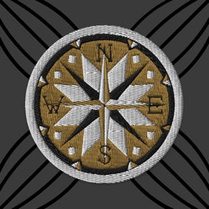 Compass rose patch - Embroidered classic patches, adventuring decor