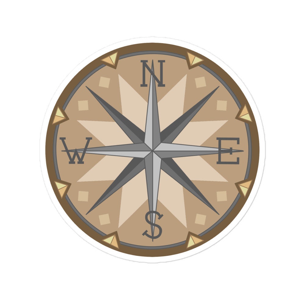 Adventure Compass Rose Sticker - Explorer Car Decal, Laptop, Water ...