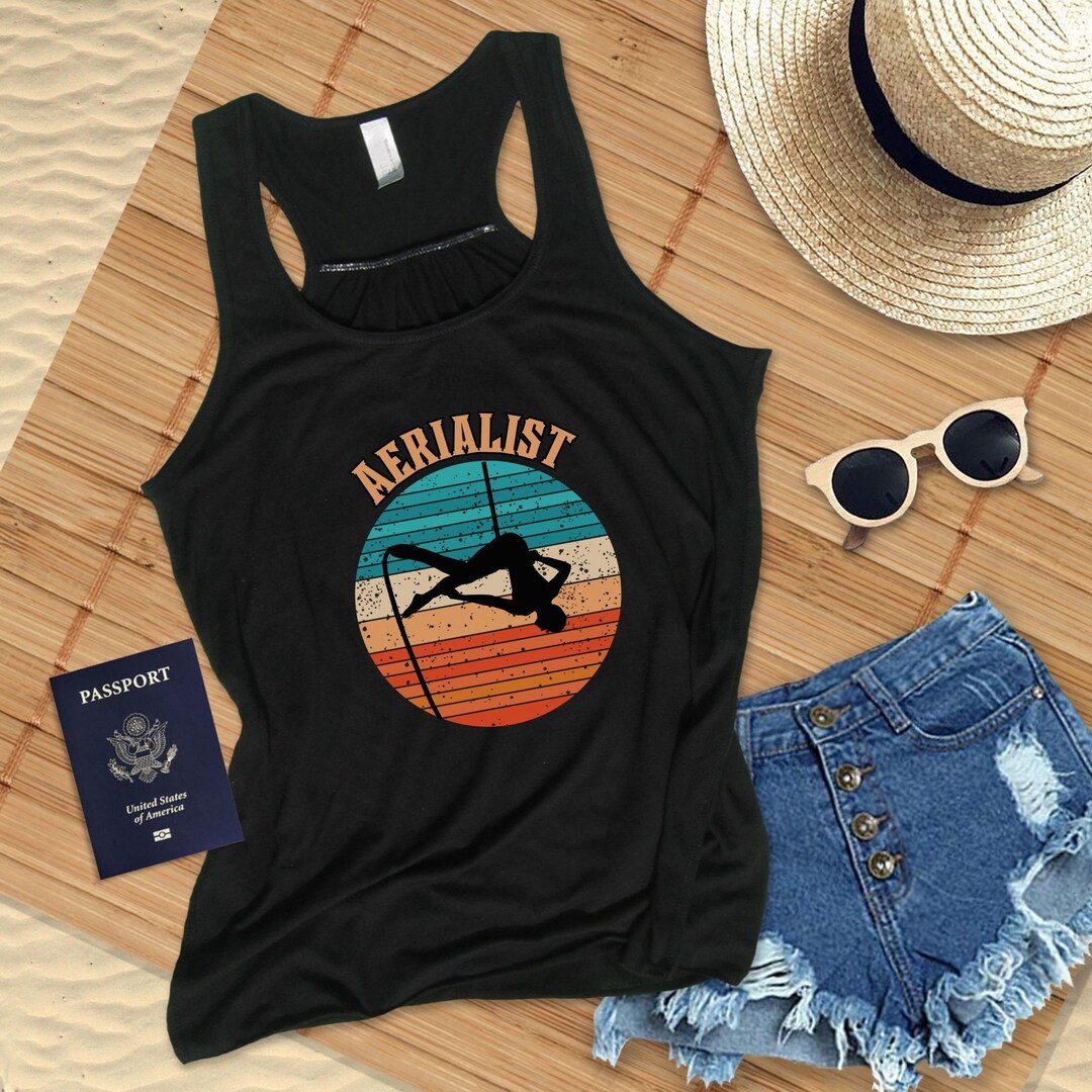 Aerialist Corde Lisse Rope Retro Sunset Circle Racerback Workout Tank ...