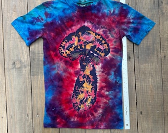 Reverse Tie Dye T-Shirt, Mushroom Chakra Shirt