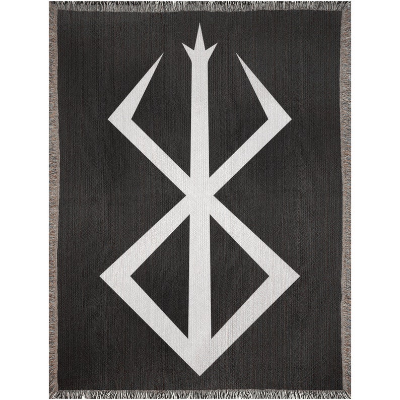 May include: Black and white woven throw blanket featuring the iconic "Berserk" brand logo. The logo is a stylized white symbol on a black background.