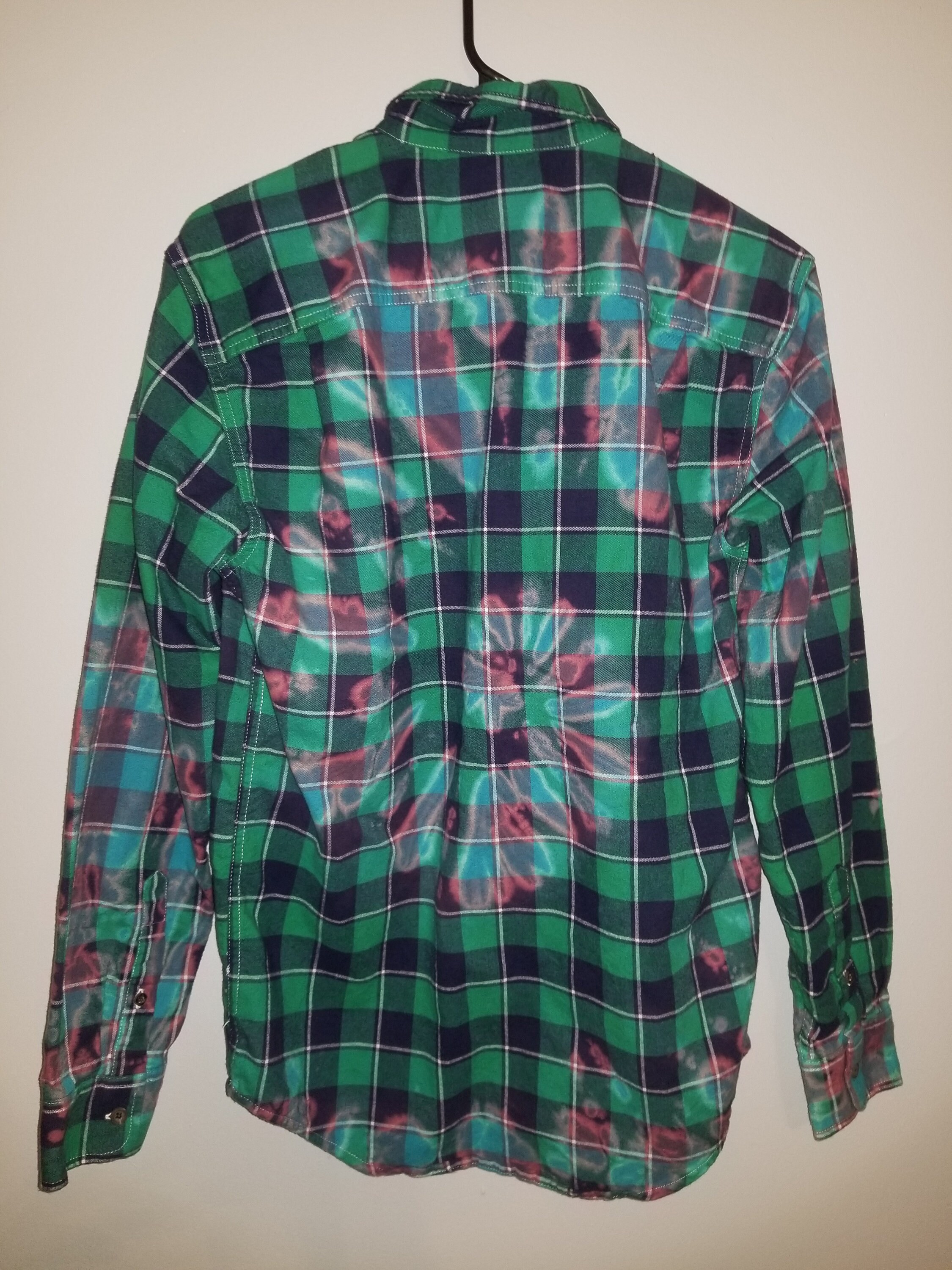 Small Bleach Dyed Flannel Etsy