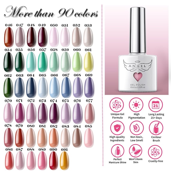 Gel Nail Polish, 91 Pcs Colors, 10 ml, Base Coat, Top Coat, Matte Top Coat, Long Lasting, Cruelty Free, 9 Free, Best Gift for Her