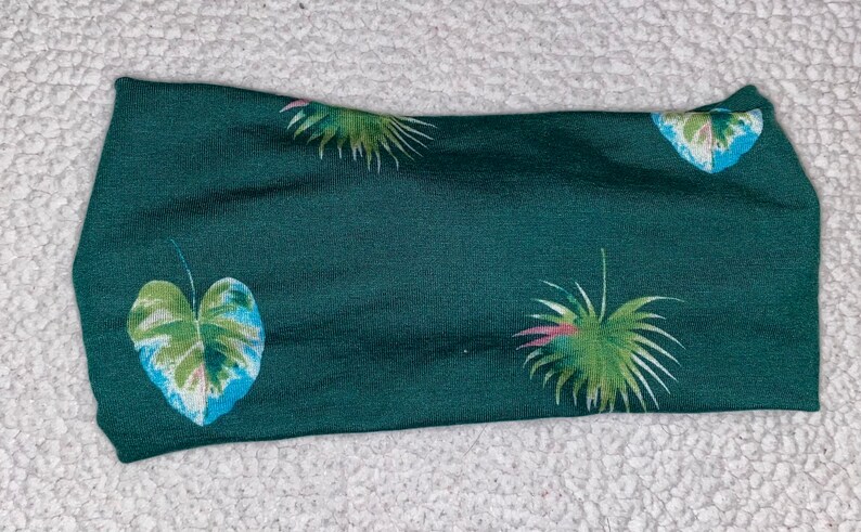 Palm leaf green twisted headband