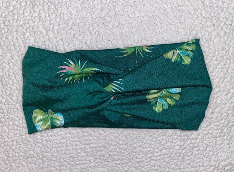 Palm leaf green twisted headband