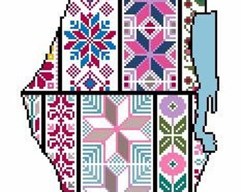 Tatreez Palestinian Map Design 2