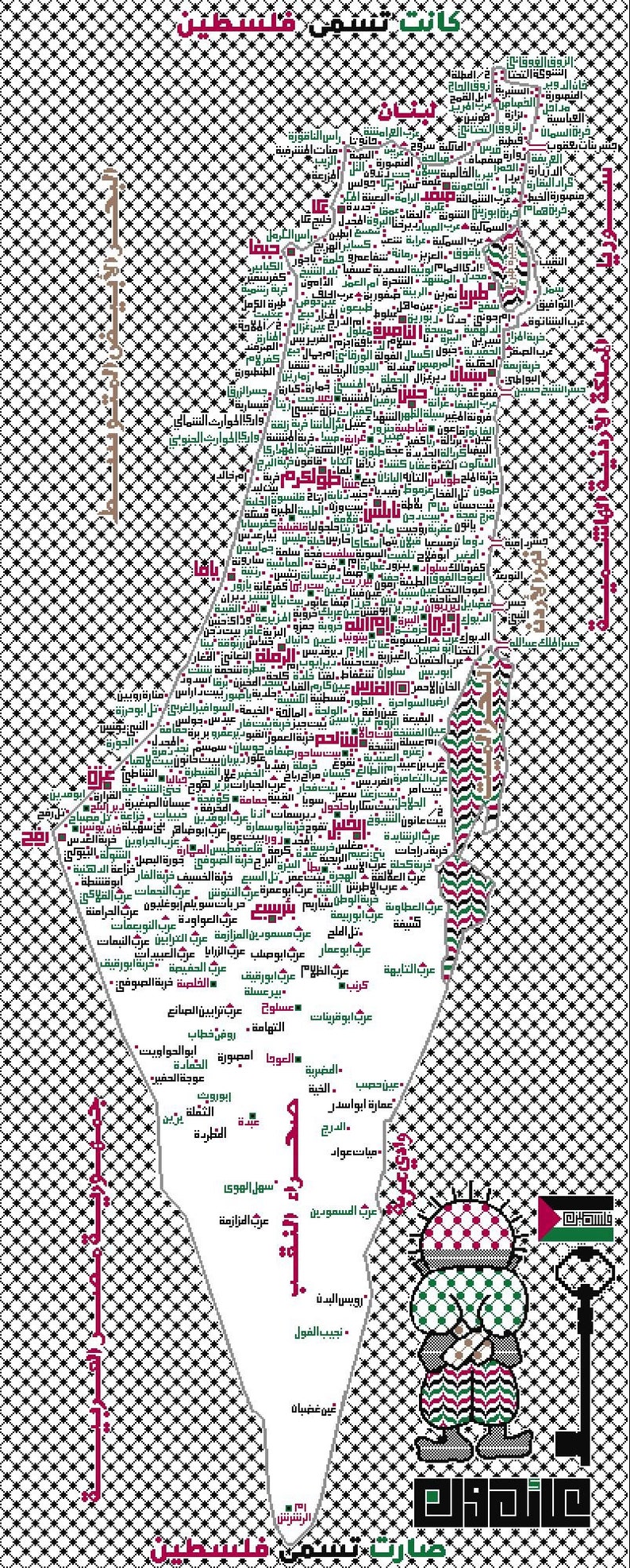 Palestine Keffiyeh Map Etsy