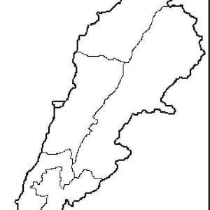 Medium size Map of Lebanon outline
