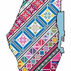 Tatreez Palestina kaartontwerp 4