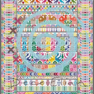 Birds & Camels - Tatreez Pattern - Instant Download