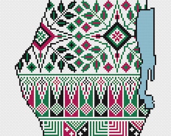 Tatreez Palestinian Map Design 7
