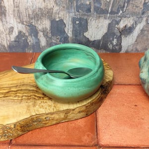 Porta bustine di tè in ceramica fatto a mano / poggia cucchiaio in gres / fatto a mano / smaltato / tornito a mano / ceramica da studio gallese / cymru / spesso
