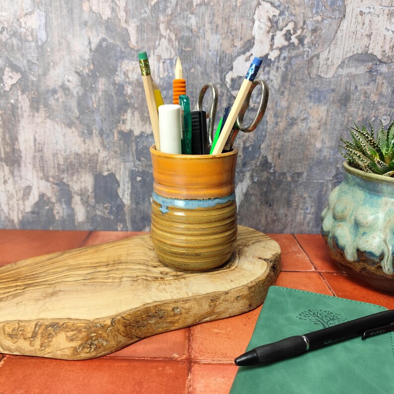 Handmade Ceramic Pen Pot | Welsh Pottery | Desk Tidy | Pencil ...