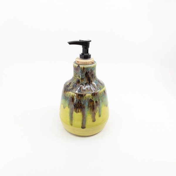 Handmade Ceramic Liquid Soap and Lotion Dispenser / Pump -handwash bottle -welsh studio pottery -hand thrown -glazed stoneware -aberystwyth