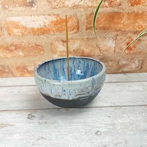 Large Ceramic Incense Bowl for Cones or Sticks | hand thrown | welsh studio pottery | hand glazed | stoneware | meditation | shrine | art