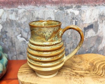 Handmade Ceramic Mug | hand thrown stoneware coffee cup | handcrafted Welsh studio pottery