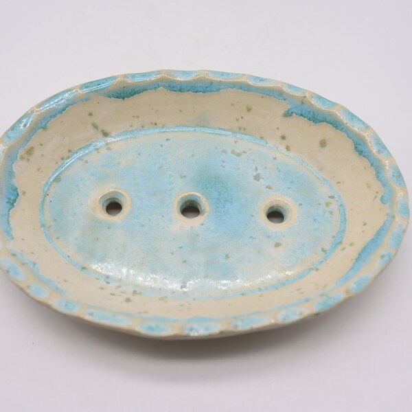 Ceramic Soap Dish -drain holes -feet -modern bathroom -valentine's gift -unique stoneware -natural beauty -vegan -hand glazed -bespoke art