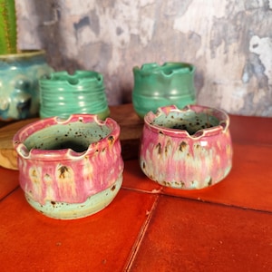 Vaso d'acqua in ceramica per artisti per dipingere / acrilici, inchiostri, acquerelli / ceramica tornita a mano / gres / regalo per studio d'arte / artigianato gallese