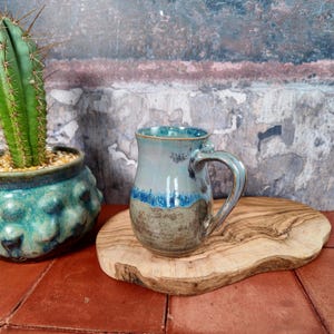 Handmade Mug | large ceramic teacup | Welsh studio pottery | stoneware | hand-thrown coffee cup