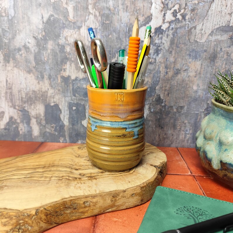 Handmade Ceramic Pen Pot | Welsh Pottery | Desk Tidy | Pencil ...